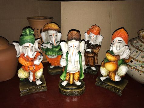 Musica Instrumental Playing Lord Ganesha Set Of 5