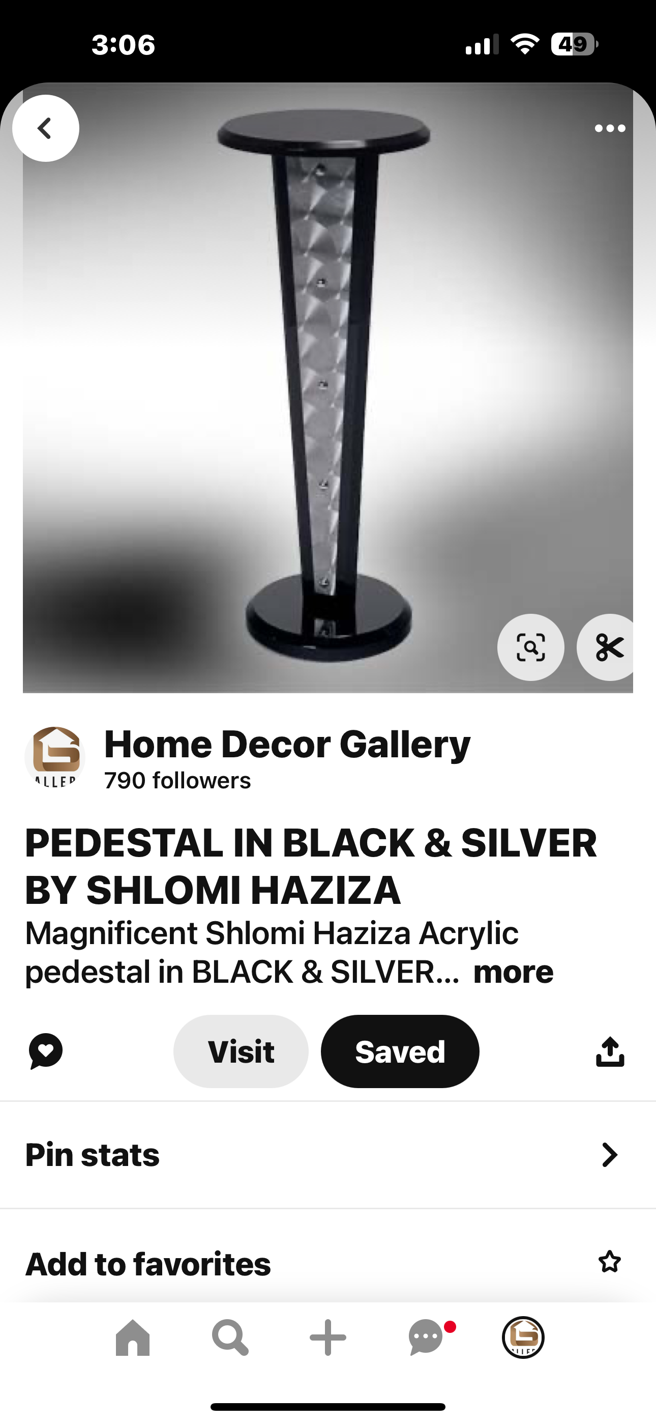 Shlomi Haziza pedestal black and silver