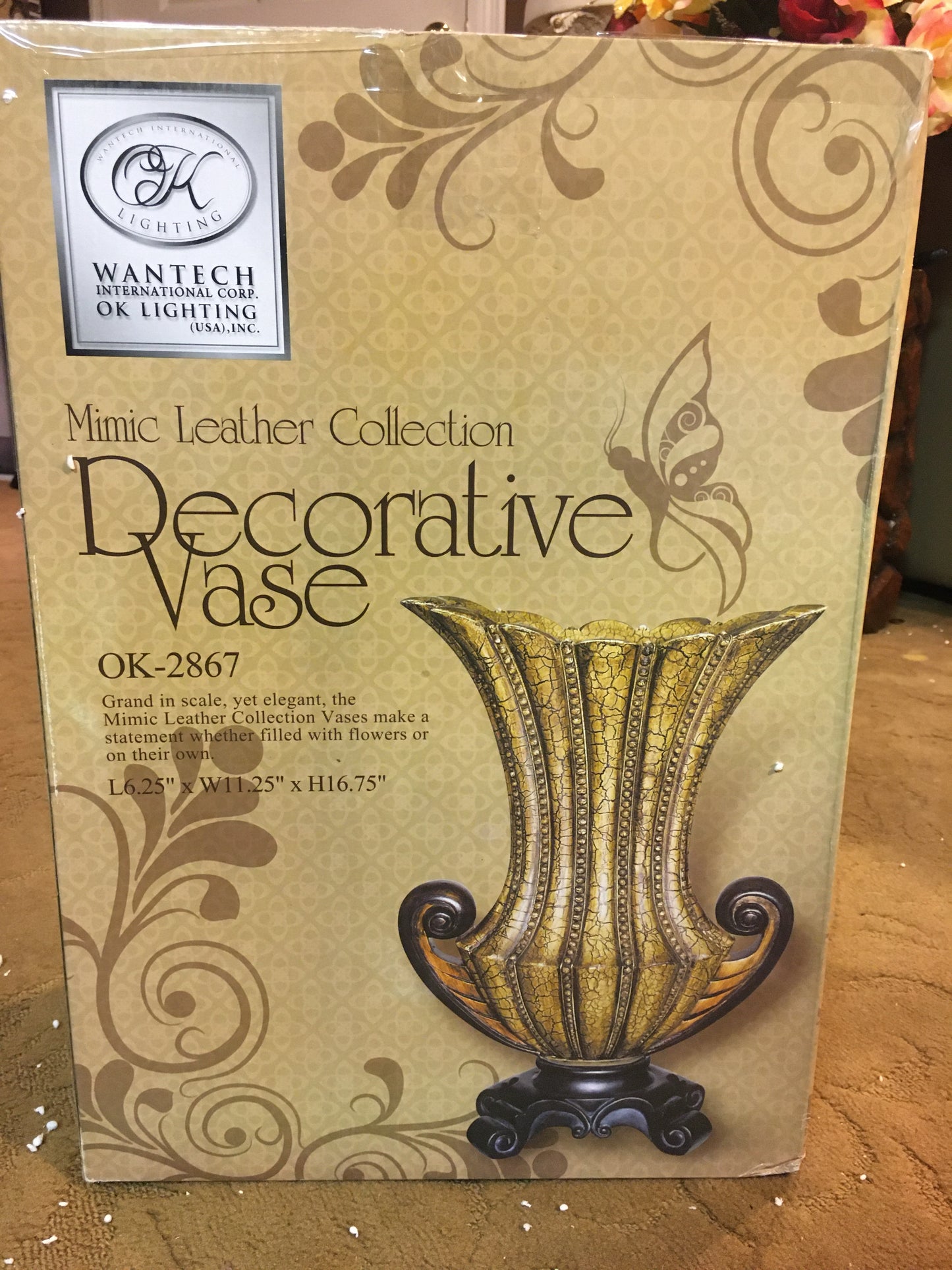 VASE Mimic Leather Collection Decorative las OK-2867