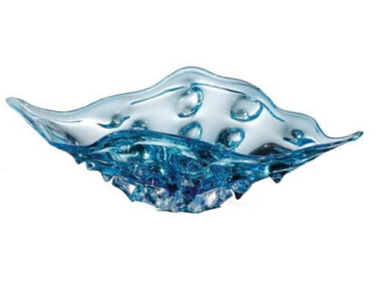 Blue Ocean Water Shell Shape Decorative Bowl H5”