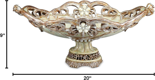 OK Lighting Vintage Decorative Fruit Bowl, Rose