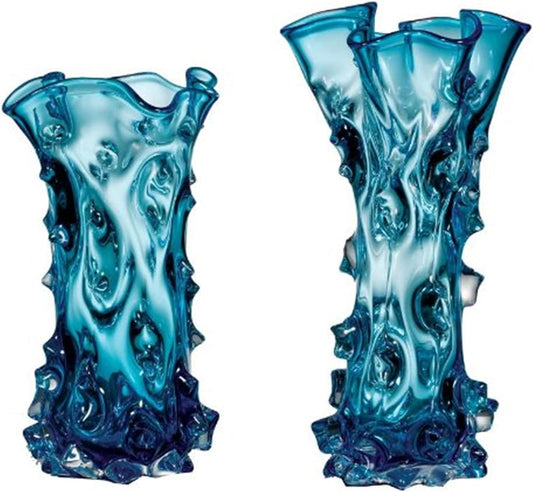 OK Lighting Aqua Blue Glass Vase Set (Set of 2)