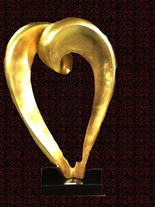 large golden heart sculpture