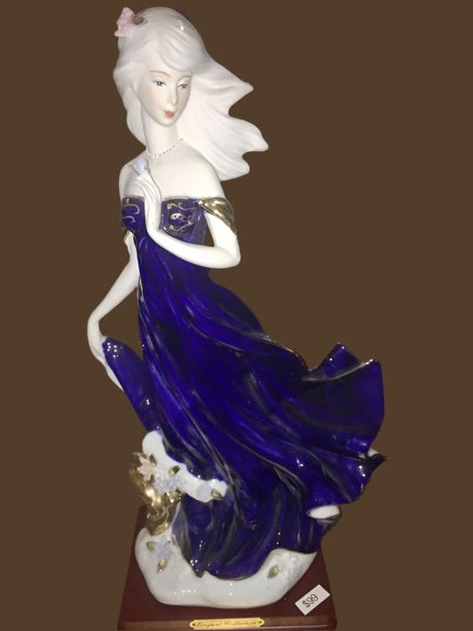 Fine Porcelain Flower Girl In Blue figure