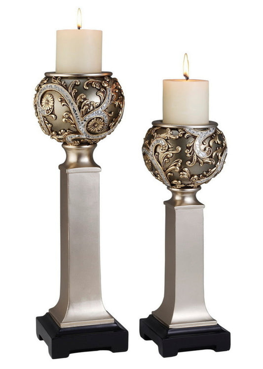 Silver Vine Candleholder Set of 2