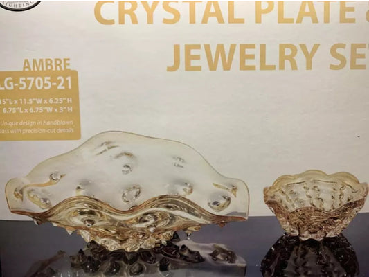 Crystal plate & Jewelry set