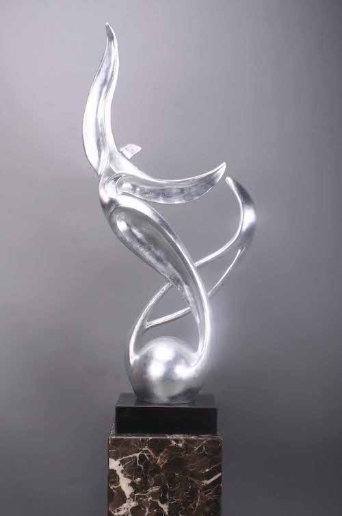 FLYING ENGLE LARGE SCULPTURE IN SILVER